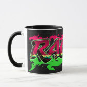 Rachel Vorname Name Graffiti red green Tasse マグカップ (左)