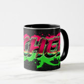 Rachel Vorname Name Graffiti red green Tasse マグカップ (正面右)