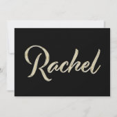 Rachel white gold Handwriting Karte カード (正面)
