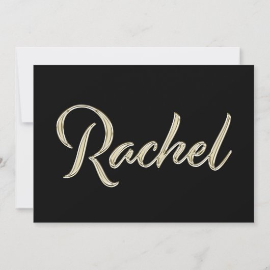 Rachel white gold Handwriting Karte カード (正面)