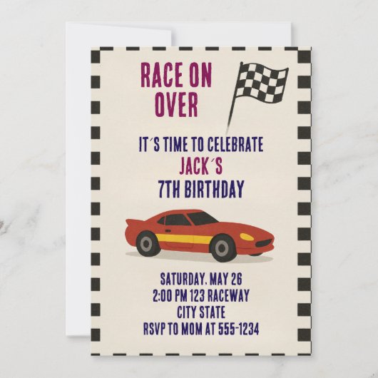 Racing Birthday  招待状 (正面)