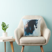  Racing Black Horse Portrait Minimalist クッション (椅子)