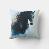  Racing Black Horse Portrait Minimalist クッション (裏面)