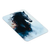  Racing Black Horse Portrait Minimalist マグネット (右側)