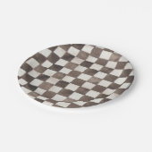 Racing Car Birthday Party Checkered ペーパープレート (アングル)