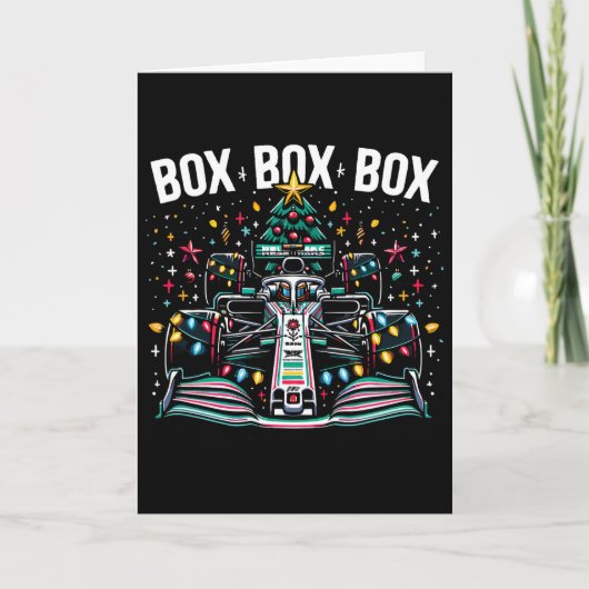 Racing Car Box Box Box Radio Call Fun Christmas Tr カード (正面)