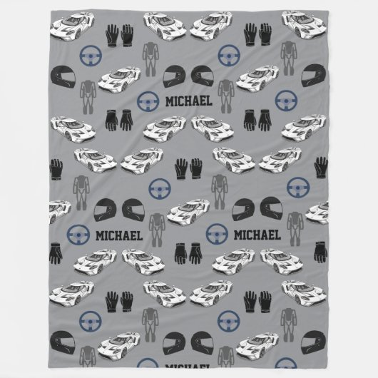 Racing car Fleece Blanket フリースブランケット (正面)