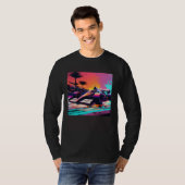 Racing Car for Mechanic Sports fan Retro Sunset Tシャツ (正面フル)