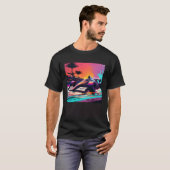 Racing Car for Mechanic Sports fan Retro Sunset Tシャツ (正面フル)