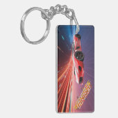 Racing Car Keychain with a Luxury Red Sports Car キーホルダー (正面左)