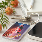 Racing Car Keychain with a Luxury Red Sports Car キーホルダー (正面右)