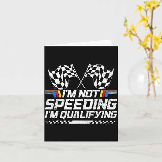Racing Car Not Speeding Im Qualifying Race Men Kid カード (黄色い花)