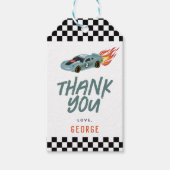 Racing Car Two Fast Kids Birthday Favor ギフトタグ (正面)