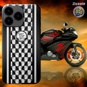 Racing Checkered Black White Sport Logo Case-Mate iPhoneケース