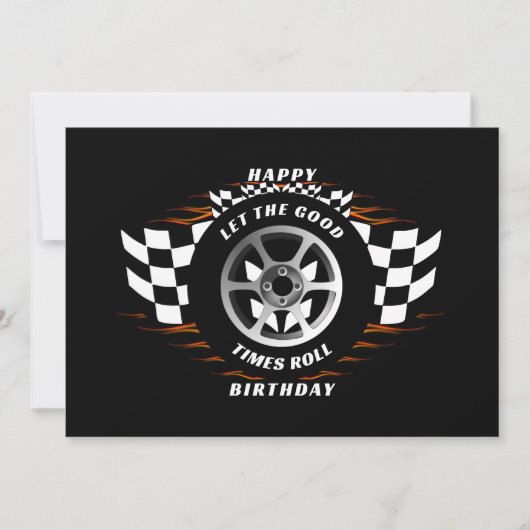 Racing Checkered Flag Happy Birthday Occasions    シーズンカード (正面)