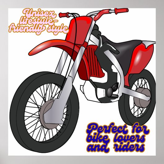 Racing Dirt Bike Art ポスター (正面)