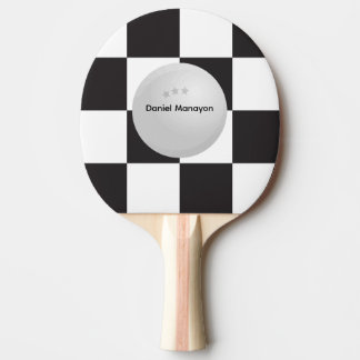Racing Flag, Custom Table Tennis, Checkered Sports 卓球ラケット