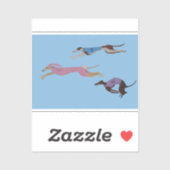 Racing Greyhounds with lead dog in Bunny suit シール (シート)