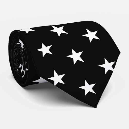 Racing Silks Black with White Stars Derby ネクタイ (ロール)