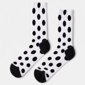 Racing Silks Dots Black on White Derby Polka Dot ソックス (左)