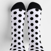 Racing Silks Dots Black on White Derby Polka Dot ソックス (上部)