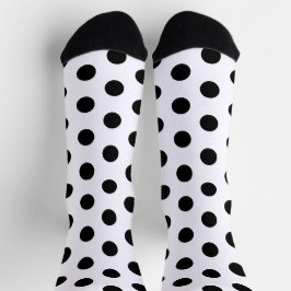 Racing Silks Dots Black on White Derby Polka Dot ソックス