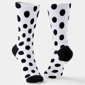 Racing Silks Dots Black on White Derby Polka Dot ソックス (傾斜あり)