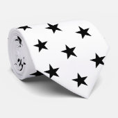 Racing Silks White with Black Stars Derby ネクタイ (ロール)