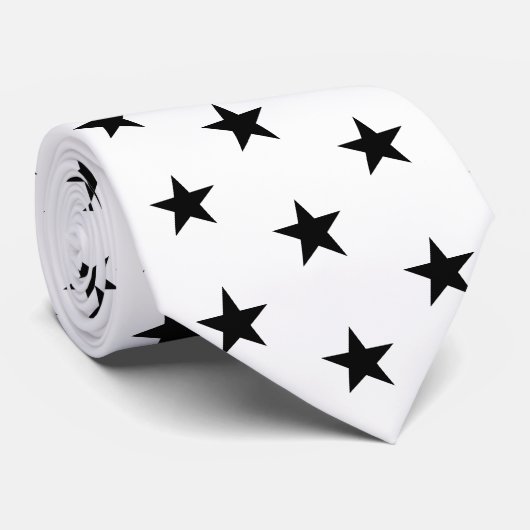 Racing Silks White with Black Stars Derby ネクタイ (ロール)