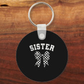 Racing Sister Of The First Birthday Boy Race Car F キーホルダー (正面)