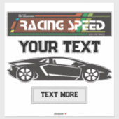 Racing Speed Car Design – Fast Motorsport Performa シール (シート)