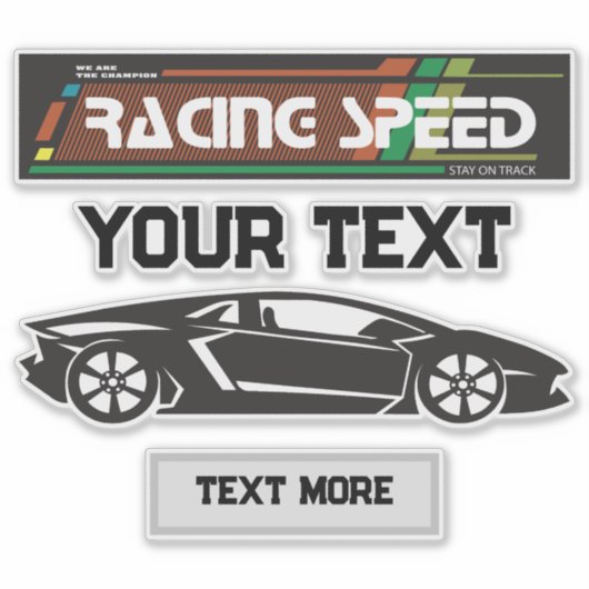 Racing Speed Car Design – Fast Motorsport Performa シール (正面)