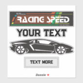 Racing Speed Car Design – Fast Motorsport Performa シール (シート)