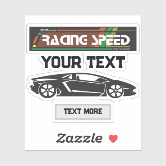 Racing Speed Car Design – Fast Motorsport Performa シール (シート)