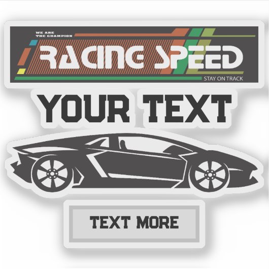 Racing Speed Car Design – Fast Motorsport Performa シール (正面)
