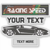 Racing Speed Car Design – Fast Motorsport Performa シール (正面)