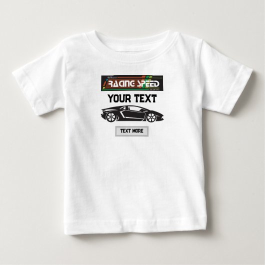 Racing Speed Car Design – Fast Motorsport Performa ベビーTシャツ (正面)