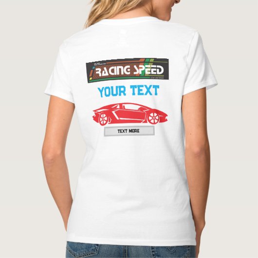 Racing Speed Car Design – Fast Motorsport Performa Tシャツ (裏面)