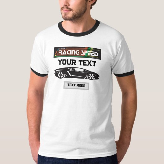Racing Speed Car Design – Fast Motorsport Performa Tシャツ (正面)