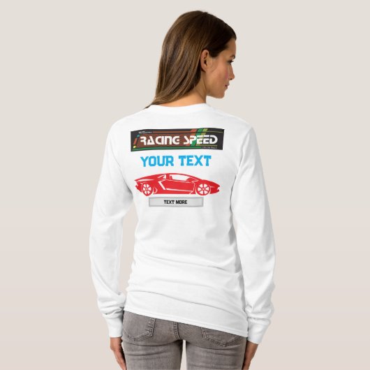 Racing Speed Car Design – Fast Motorsport Performa Tシャツ (裏面フル)