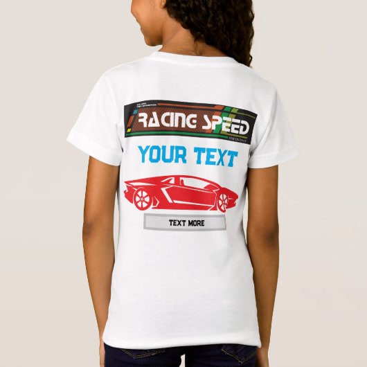 Racing Speed Car Design – Fast Motorsport Performa Tシャツ (裏面)