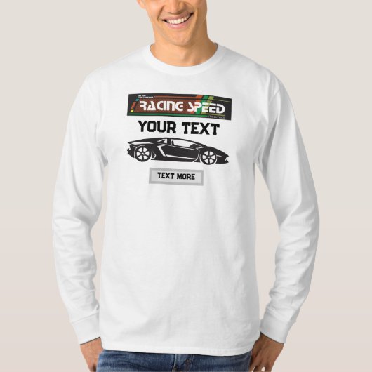 Racing Speed Car Design – Fast Motorsport Performa Tシャツ (正面)