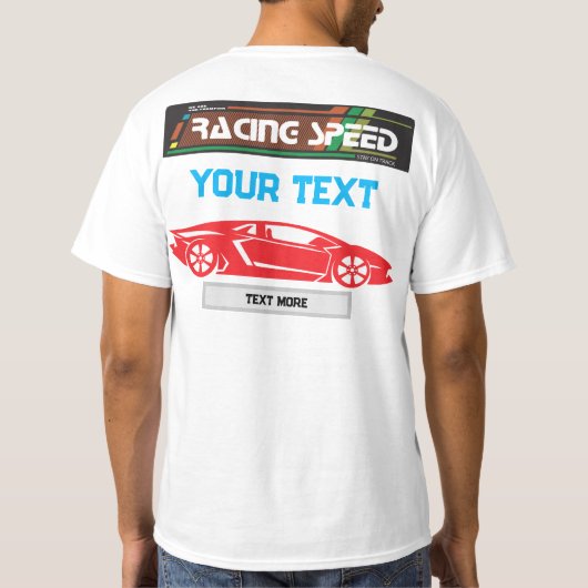Racing Speed Car Design – Fast Motorsport Performa Tシャツ (裏面)