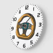 Racing Steering Wheel Controller Gamer ラージ壁時計 (傾斜)