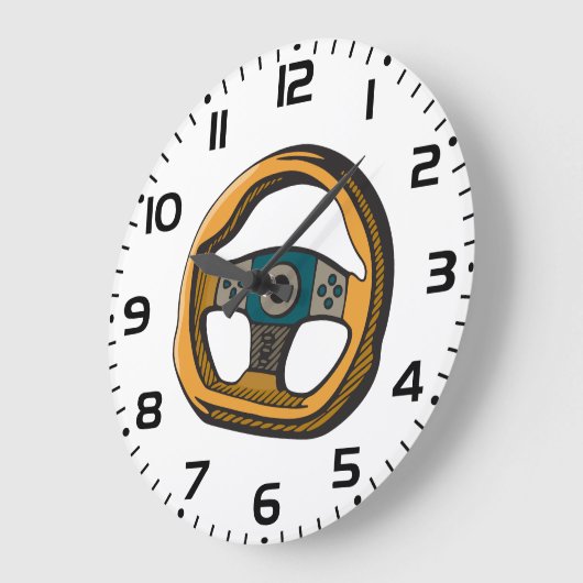 Racing Steering Wheel Controller Gamer ラージ壁時計 (傾斜)