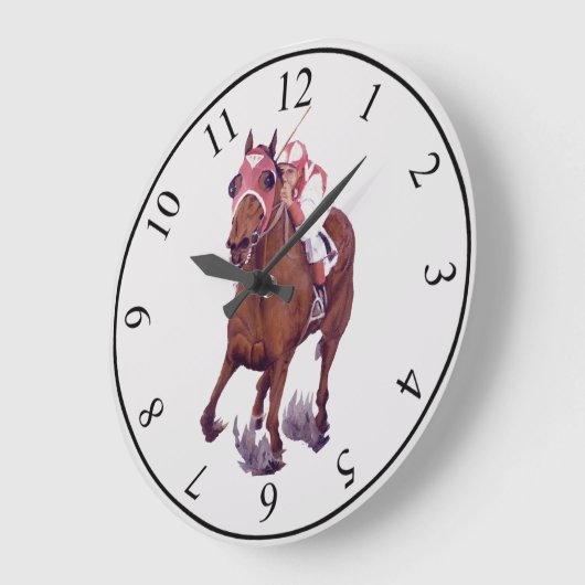 Racing Thoroughbredが勝者 ラージ壁時計 (傾斜)