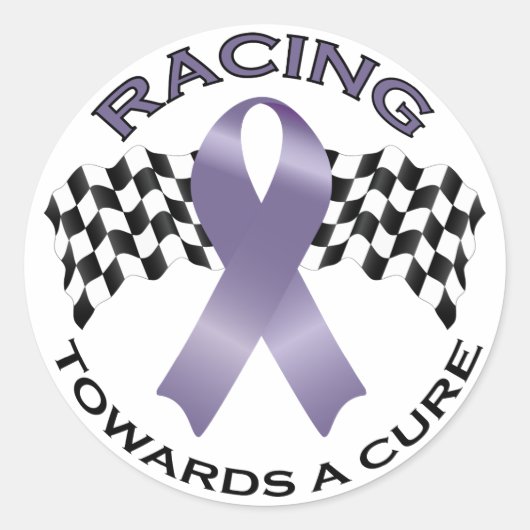 Racing Towards a Cure v2 – 全がん – ステッカー5 ラウンドシール (正面)