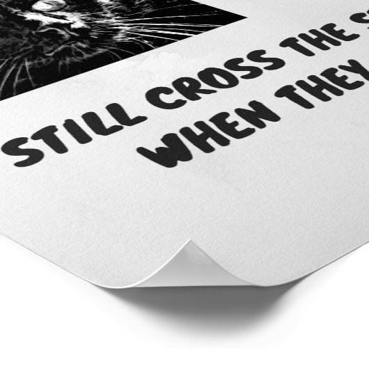 Racism superstition black cat quote ポスター (角)