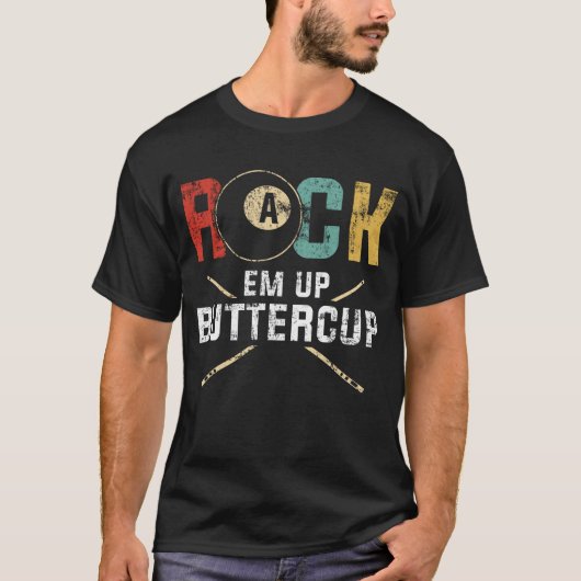 Rack Em Up Buttercup Stick 8 Ball Billiards Pool Tシャツ (正面)