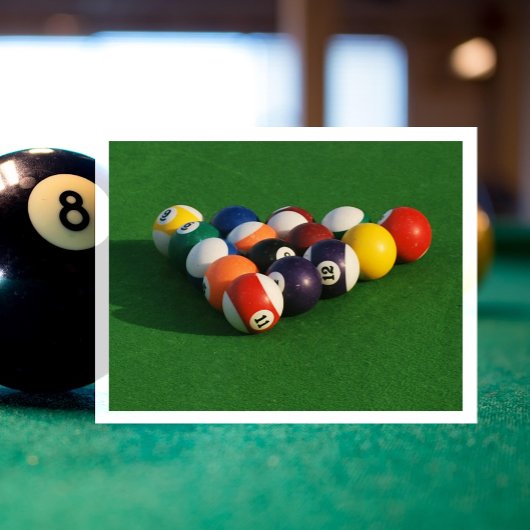 Racked Pool Balls on Pool Table Postcard ポストカード